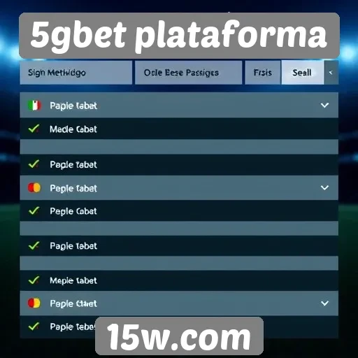 Métodos de pagamento disponíveis na 5gbet plataforma